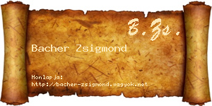 Bacher Zsigmond névjegykártya