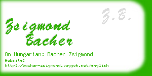 zsigmond bacher business card